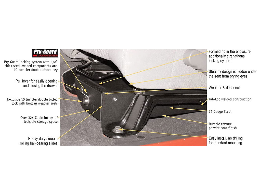 Tuffy Front Driver Side Underseat Security Drawer - '07-'18 JK Wrangler