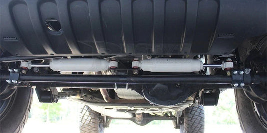 Rusty's RX-100 Series Dual Steering Stabilizer Kit for Factory 07-18 JK Wrangler Steering