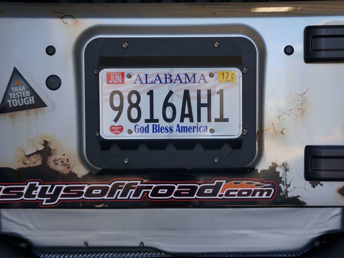 Rusty's License Plate Relocation Mount - JK