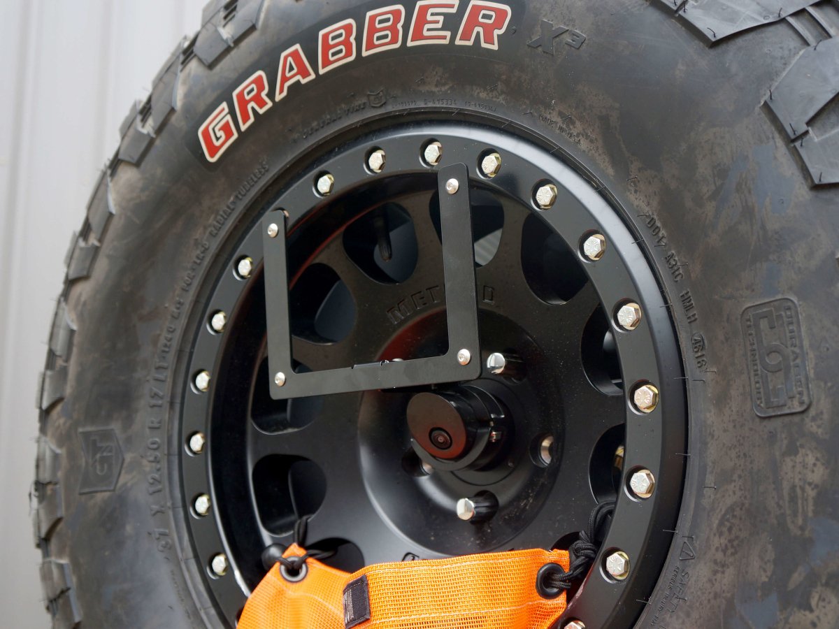 Rusty's License Plate Relocation Bracket for JBJL6767 Tire Carrier - JL Wrangler