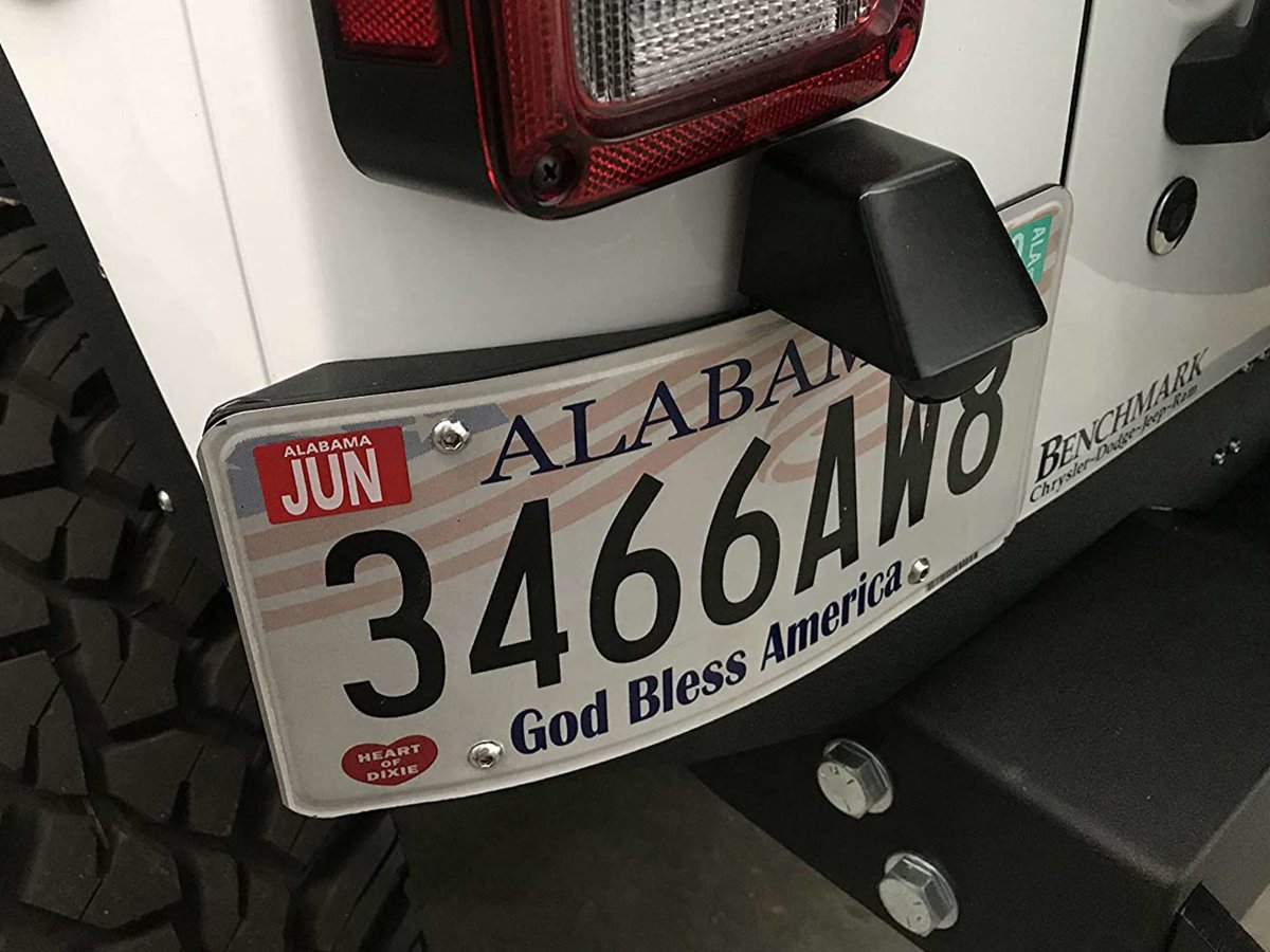 Rusty's Steel License Plate Bracket - JK Wrangler