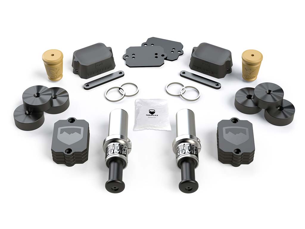 TeraFlex JL Wrangler Front and Rear 3" Stoke SpeedBump & Progressive Bump Stop Kit - For 4.5" Lift