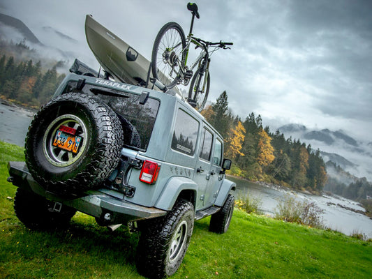 Teraflex JK Wrangler Alpha HD Spare Tire Carrier and Adjustable Spare Tire Mount Kit for 5 on 5" Bolt Pattern