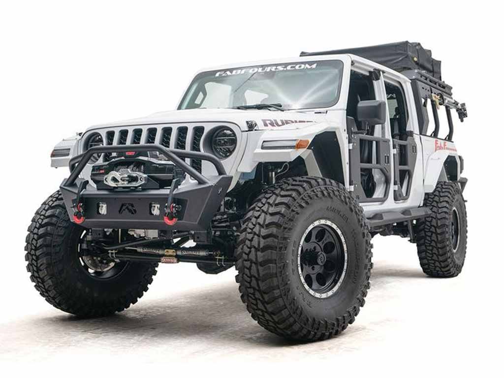 Fab Fours 18-UP Jeep JL Wrangler / 20-UP JT Gladiator Front Stubby Bumper with Pre-Runner Guard