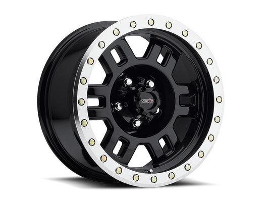 Vision Wheel - Vision 398 Manx - Gloss Black w/ Machined Lip - 15 X 8" - 5 ON 4.5" - 3.75" B.S.