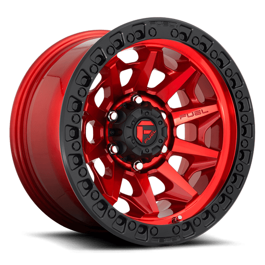 Fuel Covert - Candy Red with Black Ring - 17 X 9" - 5 ON 5" - 4.5" B.S.