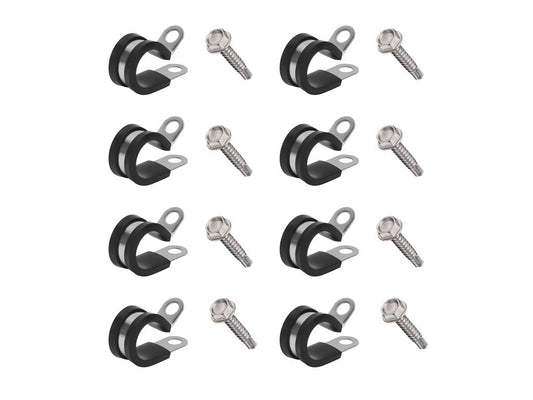3/8" (10mm) Rubber Cushion Clamp Bundle - 8 Pack