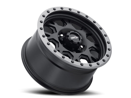 Vision Wheel - Vision GV8 Invader - Matte Black w/ Anthracite Lip - 17 X 9" - 5 ON 5" - 5.45" B.S.