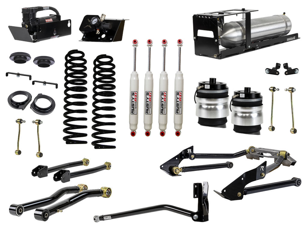 Rusty's JT Gladiator 4" Overland Advanced Kit with Rear Air Bags & Triangulated Rear 4 Link