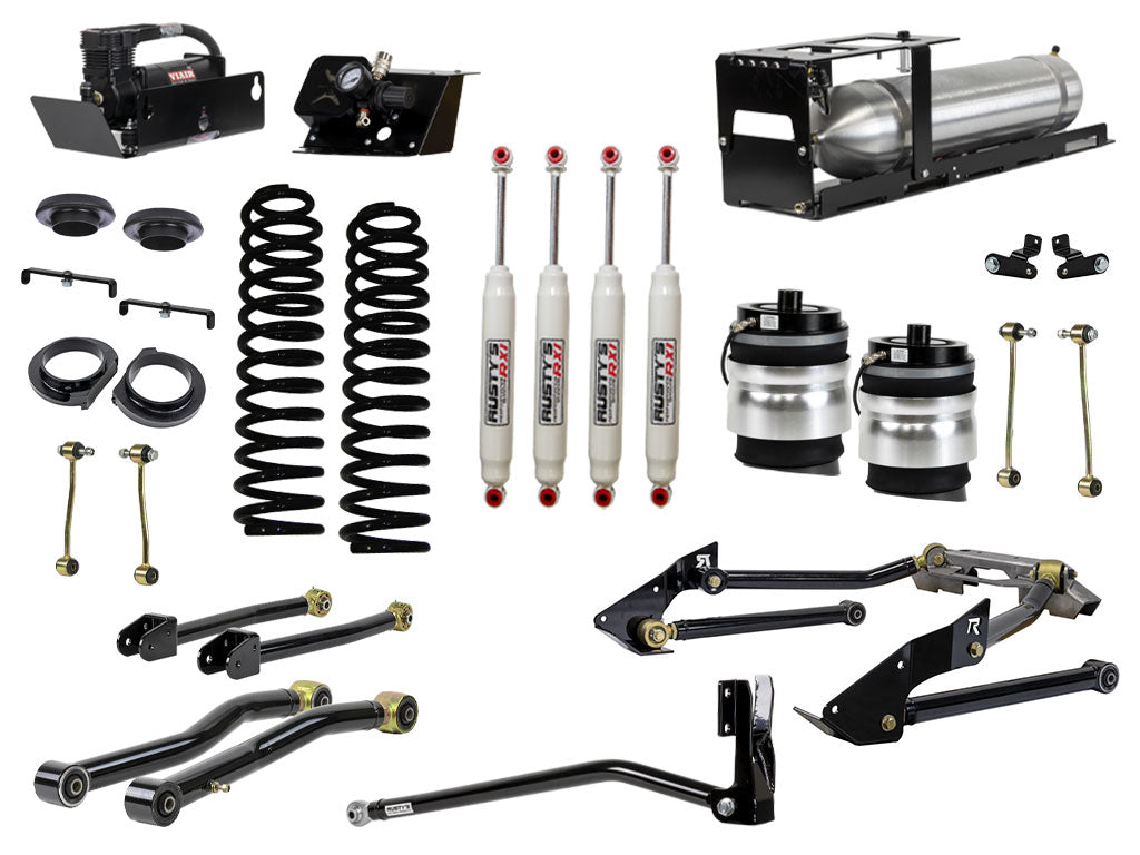 Rusty's JT Gladiator 4" Overland Advanced Kit with Rear Air Bags & Triangulated Rear 4 Link