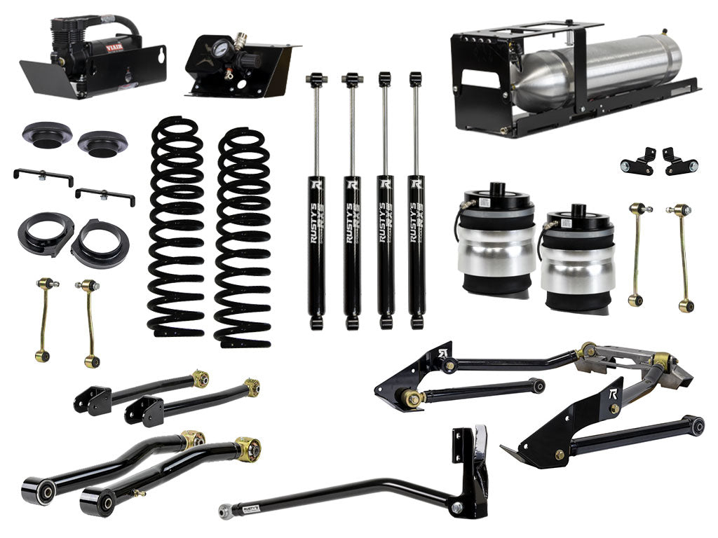 Rusty's JT Gladiator 2" Overland Advanced Kit with Rear Air Bags & Triangulated Rear 4 Link