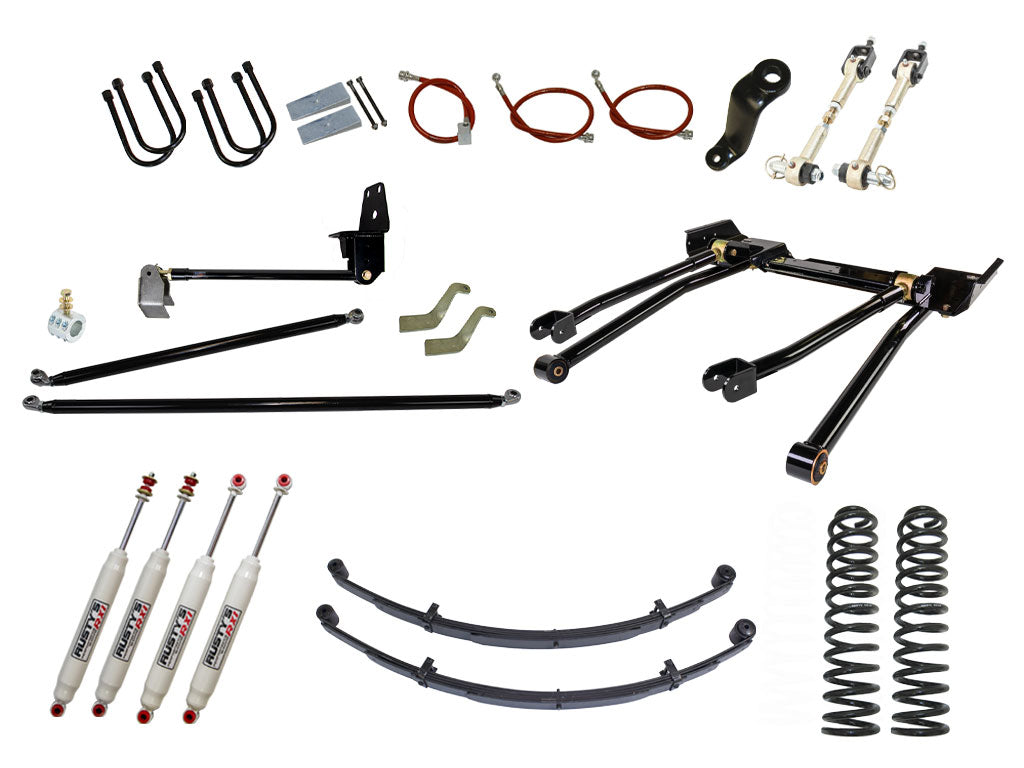 Rusty's XJ Cherokee 6.5" Long Travel Kit with Over-The-Knuckle Steering Conversion