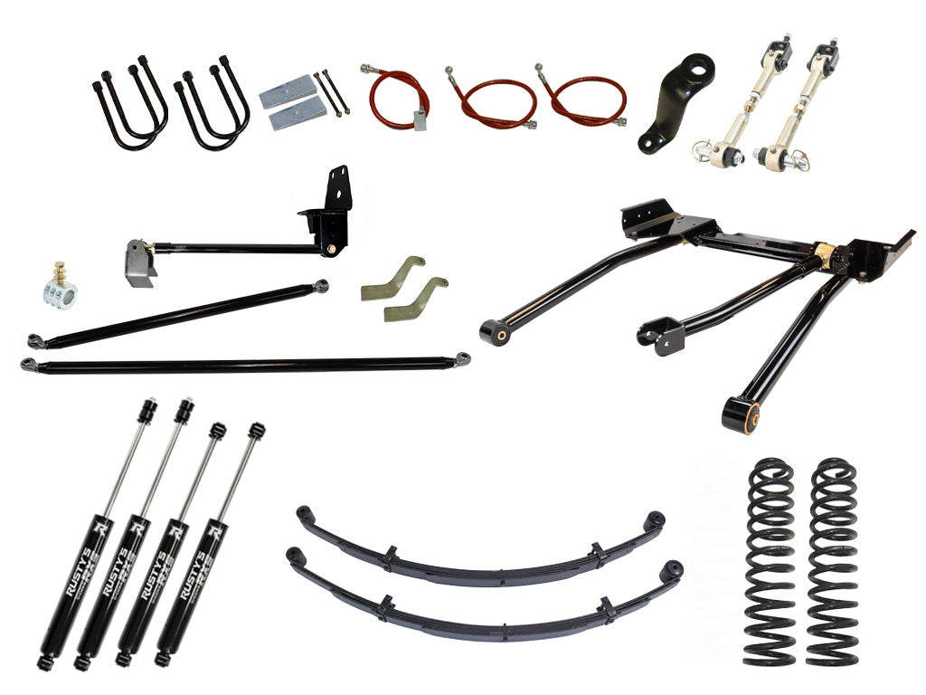 Rusty's XJ Cherokee 6.5" Long Travel Kit with Over-The-Knuckle Steering Conversion