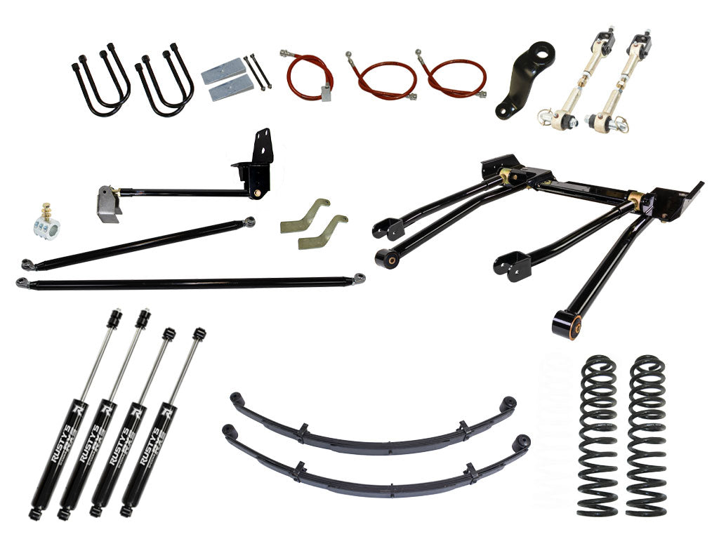 Rusty's XJ Cherokee 6.5" Long Travel Kit with Over-The-Knuckle Steering Conversion