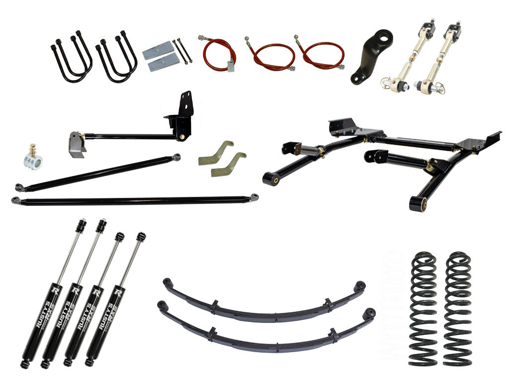 Rusty's XJ Cherokee 6.5" Long Travel Kit with Over-The-Knuckle Steering Conversion