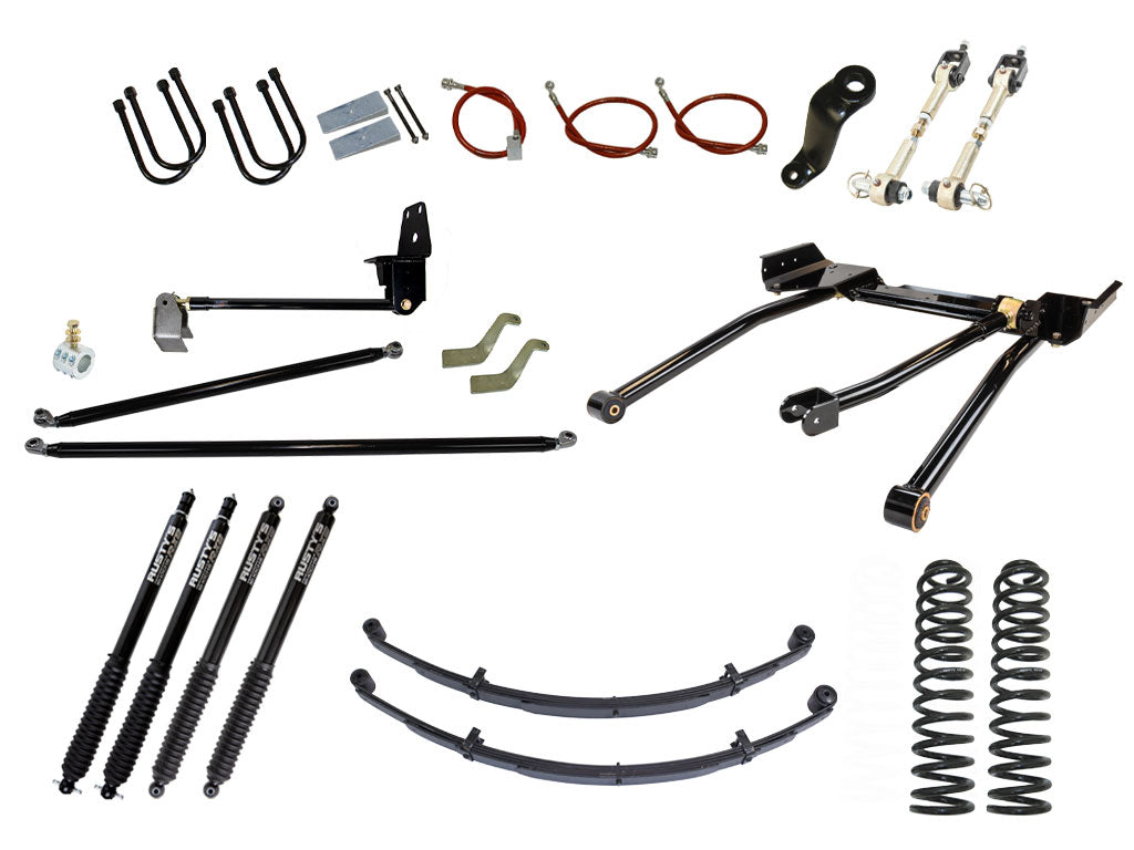 Rusty's XJ Cherokee 6.5" Long Travel Kit with Over-The-Knuckle Steering Conversion