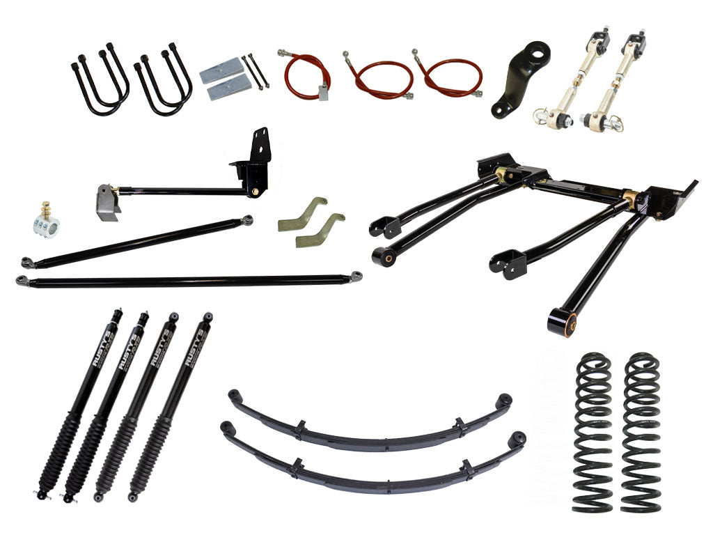 Rusty's XJ Cherokee 6.5" Long Travel Kit with Over-The-Knuckle Steering Conversion