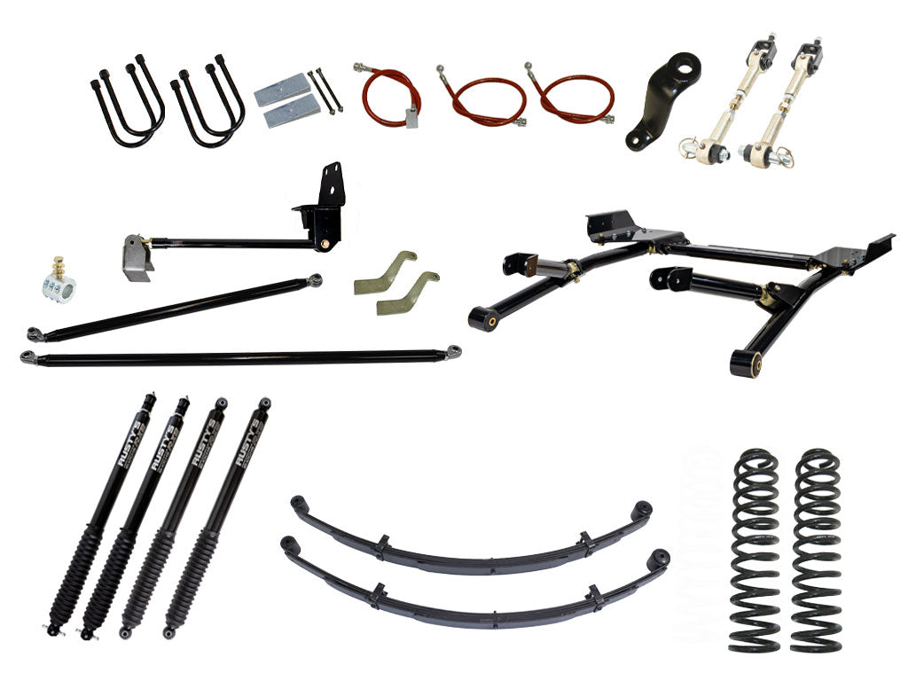 Rusty's XJ Cherokee 6.5" Long Travel Kit with Over-The-Knuckle Steering Conversion