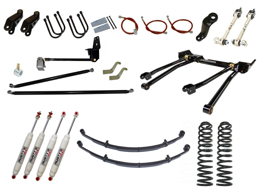 Rusty's XJ Cherokee 8" Long Travel Kit with Over-The-Knuckle Steering Conversion