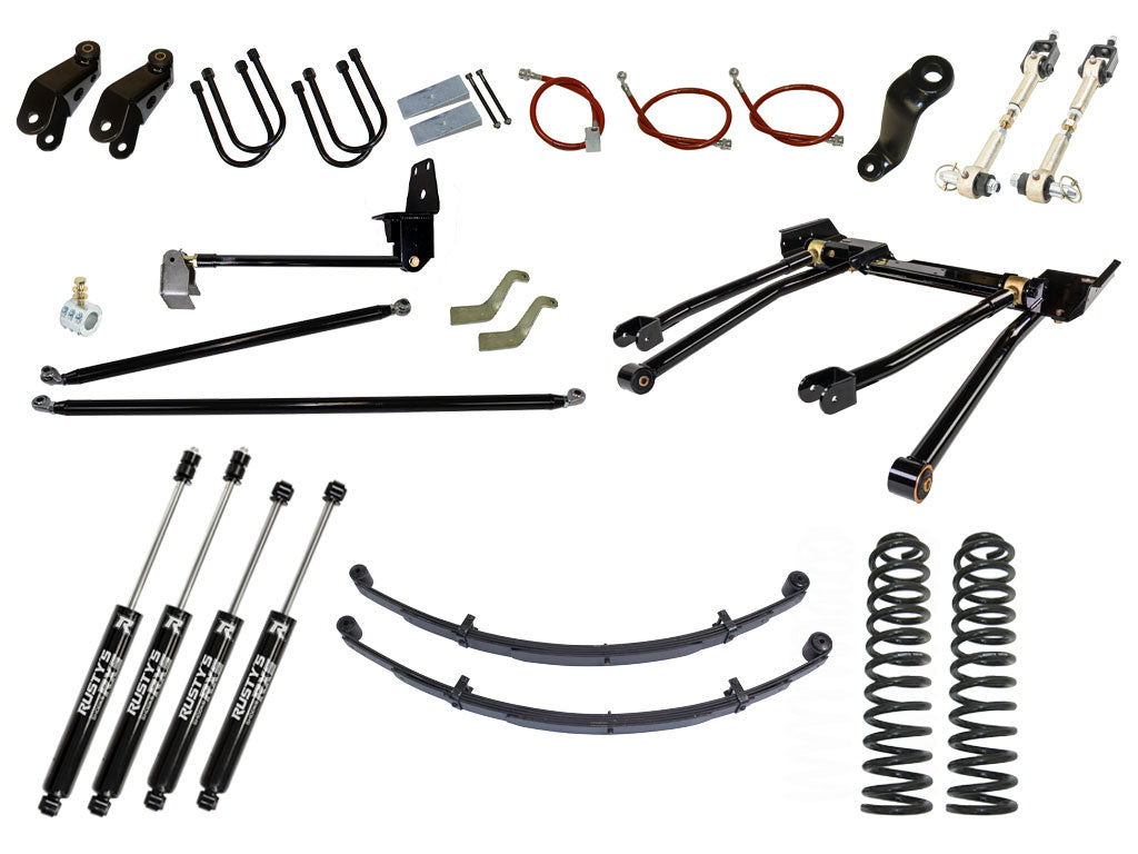 Rusty's XJ Cherokee 8" Long Travel Kit with Over-The-Knuckle Steering Conversion
