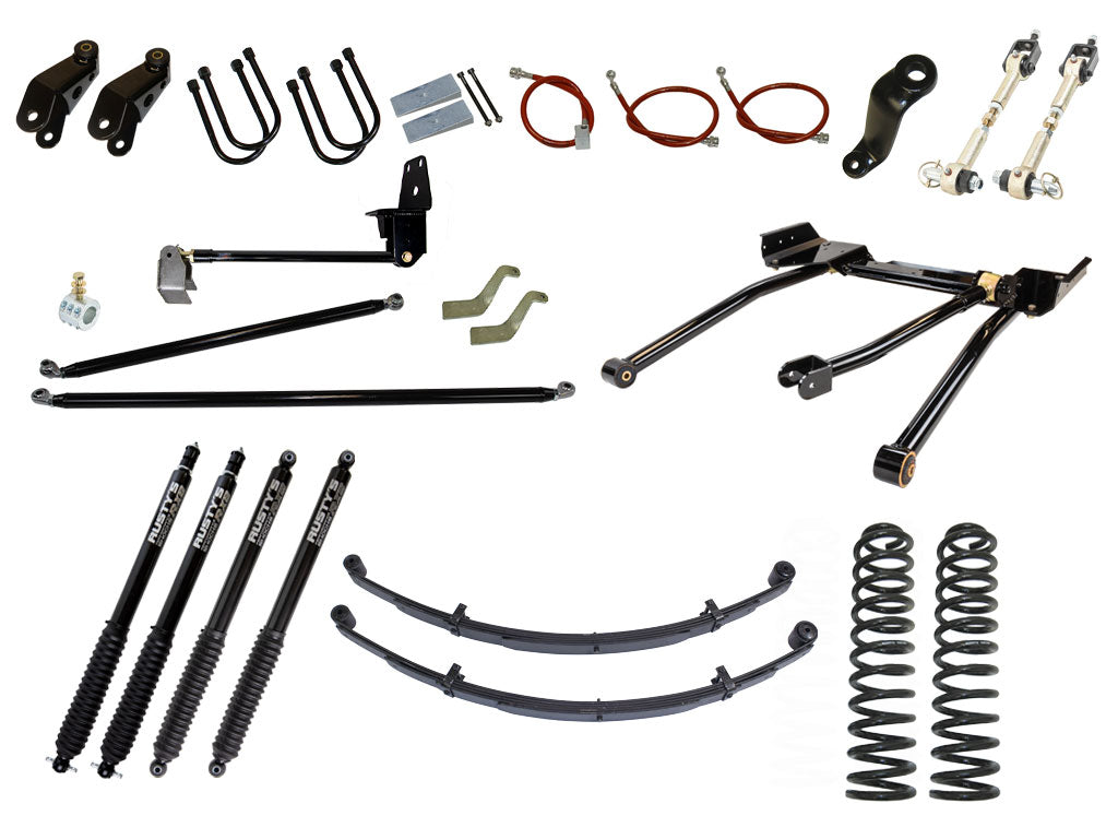 Rusty's XJ Cherokee 8" Long Travel Kit with Over-The-Knuckle Steering Conversion