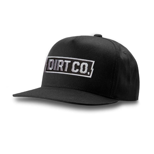 Dirt Co. - Dirt Co. Rocker Snap Back 5 Panel Twill Hat "Rocker Logo Patch" (Black)