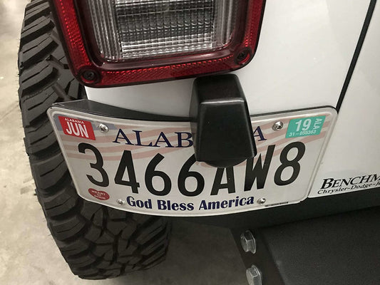 Rusty's Steel License Plate Bracket - JK Wrangler